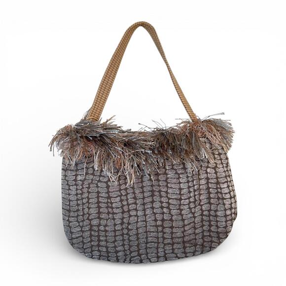 Vintage Bagolitas by Janice Metallic Fringe Boho Mini Tote - Picture 2 of 6